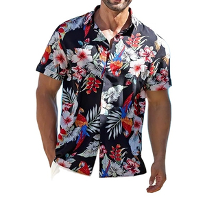 Chemise hawaïenne personnalisée pour hommes, chemise à manches courtes imprimée par sublimation, chemise de plage boutonnée décontractée respirante avec OEM - Product Image 4
