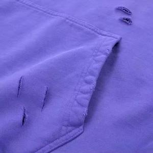 Sudaderas con Capucha Transpirables de Felpa de Poliéster/Algodón con Logotipo OEM para Hombre y Mujer, Lavado Ácido, Corte Holgado Regular, Estilo con Cremallera, Estampado - Product Image 3