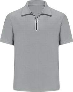 Polo de sport à manches courtes en coton léger pour homme, absorbant l'humidité, respirant, brodé, à motif solide - Product Image 2