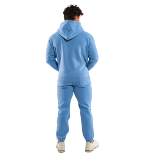 Winter Hooded Sweatsuit <b>Zip</b>-<b>Up</b> Jacket Reflective Jogger Set 100% Cotton Sweat Pant Windbreaker Tracksuits for Men - Product Image 4
