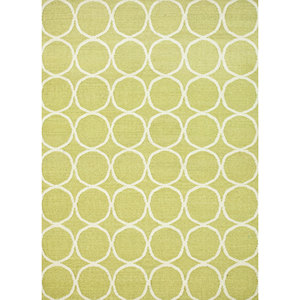 Alfombras de Lana con Patrón Geométrico Indusbar DW-124, Tejido Plano en Verde para Uso Doméstico - Product Image 1