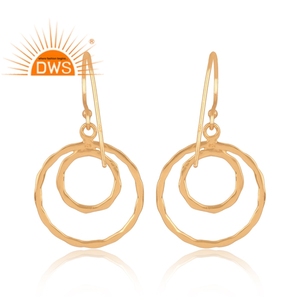 Vente chaude en argent Sterling plaqué or 18 carats boucle d'oreille demi bijoux fins pour les femmes cadeau pour elle - Product Image 2