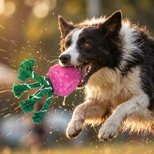 Jouet à mâcher pour chien Ledu Toys Strawberry Squeak – Jouet résistant en caoutchouc - Product Image 3