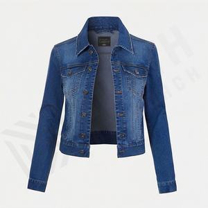Chaqueta Vaquera Moderna para Mujer, Cintura Ajustada con Cinturón, Botones Delanteros, Estilo Vintage, Moda Actual, Look Diario Personalizado - Product Image 1
