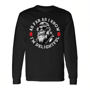 Camiseta de Manga Larga con Estampado de Mono Encantador, Unisex, Cuello Redondo, para Adultos, Ropa Promocional, Impresión Serigráfica - Product Image 2