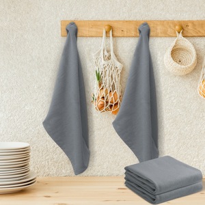 Ensemble de serviettes éponge unilatérales 100% coton plat en bambou tissé à carreaux conçu sur mesure pour un usage commercial domestique pour les serviettes de cuisine - Product Image 5