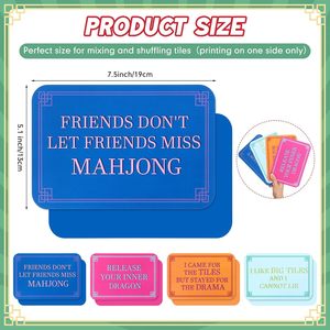 Colorful Wavy Scalloped Edge <b>Plastic</b> Mahjong <b>Tile</b> Mixer Lightweight Portable Shuffling Card Travel Camping Family Party Mahjong - Product Image 2