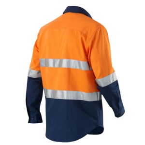 T-shirt de sécurité à bande réfléchissante haute visibilité pour hommes Construction Streetwear chemise de sécurité à manches courtes haute visibilité 100% coton pour - Product Image 4