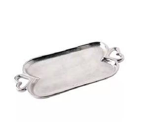 Vente en gros Plateau rectangulaire avec décoration de luxe en aluminium avec feuilles et fleurs pour la maison, la cuisine, le stockage des aliments, les hôtels et les restaurants - Product Image 4