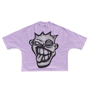 Camisetas casuales de algodón pesado de 300 GSM para hombre, con gráficos vintage, corte holgado, efecto desgastado por el sol, lavado ácido, ajuste slim, estampadas, al por mayor - Product Image 3