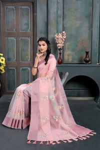 Alta calidad pesada Organza seda multicolor hilo bordado trabajo suave Zari tejido Patta borde borla fiesta desgaste elegante indio - Product Image 6