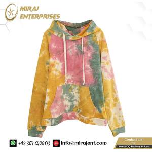 Sweat-shirt à capuche personnalisé respirant tie dye pour hommes et femmes Sweat-shirt à capuche en coton thermique à manches longues et cordon de serrage - Product Image 2