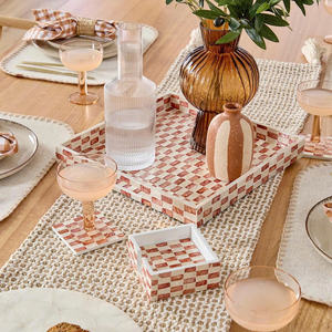 Plateau artisanal en nacre avec surface à motifs pour hôtel, restaurant, service, présentation, vaisselle décorative durable - Product Image 4