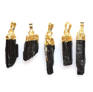 Tourmaline noire naturelle pendentif en grappe cristal de Quartz pierre précieuse de guérison bijoux en cristal de guérison naturels faits à la main pour les femmes - Product Image 1