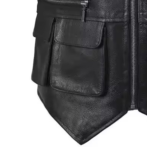 Chaleco de invierno de cuero transpirable de estilo personalizado de alta calidad para hombre para montar en moto Chaleco de motocicleta al aire libre de moda - Product Image 6
