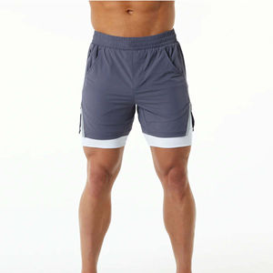 Pantalones cortos de gimnasio para hombre con cordón elástico y logotipo personalizado, pantalones cortos elásticos de 5 pulgadas para rendimiento físico, pantalones cortos para correr de secado rápido, entrenamiento de gimnasio - Product Image 1