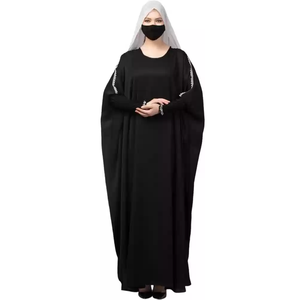 Abaya pour femmes respirante et personnalisée, de haute qualité, confortable, imprimée, noire unie, style vintage Dubaï, pour toutes les saisons, robe Abaya Burqa - Product Image 2