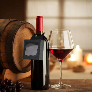 Caja de botella de vino con ventana colgante caja de regalo plegable cajas de embalaje de papel Kraft boda cumpleaños decoración fiesta suministros - Product Image 4