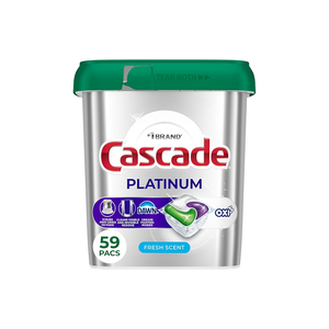 Cápsulas para Lavavajillas Cascade Platinum, Detergente para Lavavajillas, Jabón para Platos, Aroma Fresco, 59 Unidades - Product Image 1