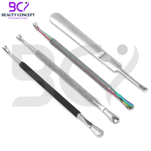 Empujador de cutículas de doble cara con mango redondo para removedor de piel muerta, empujador de cutículas para salón de casa - Product Image 5