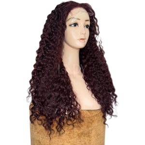 วิกผมยาวคุณภาพสูงสีเบอร์กันดีแบบหยิก ทำจากผมแท้ของคนเวียดนาม - Product Image 4