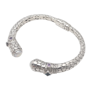 Bracelet manchette en argent sterling 925 avec design minimaliste Boho Bracelets multi-pierres précieuses Prix en gros pour elle - Product Image 4