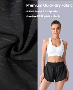 Short de sport athlétique pour femmes, style urbain, vêtements de fitness, jogging, taille élastique, 100% polyester - Product Image 5