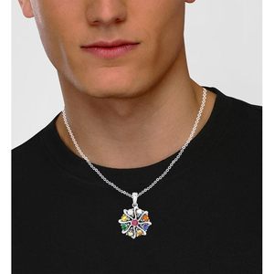 Pendentif médaillon en argent sterling 92,5 avec pierre naturelle certifiée Navratna, en forme de fleur, neuf planètes, style tendance pour hommes et femmes - Product Image 6