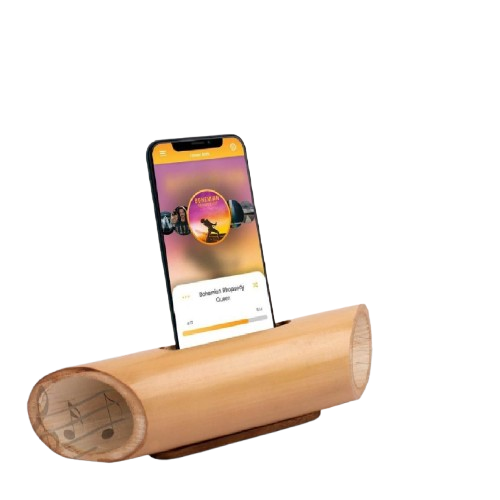 Wholesale Bamboo Wood Cylindrical Universal Mobile Holder with Amplifier Environmentally Friendly Pen Holders Organizer