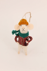 Meraviglie lanose fatte a mano in feltro topolino ornamenti unici decorazioni Festive appese lana topi stile portachiavi - Product Image 4