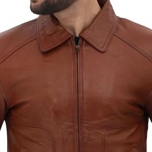 Veste en cuir véritable originale pour homme, veste en cuir d'agneau classique, veste en cuir tendance, veste de motard, veste imperméable pour homme - Product Image 5