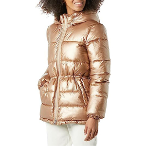 Custom Women's 2025 Winter Puffer Jacket New Arrival Vintage Waterproof Eco-Friendly Comfortable Knitted <b>Plain</b> Dyed - Product Image 5