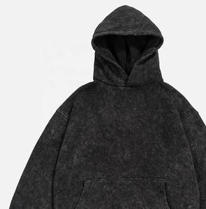 Meilleures ventes : Sweat à capuche pour homme en molleton épais, style délavé à l'acide, avec strass, pour le travail, vente en gros, haute qualité, coupe oversize - Product Image 4