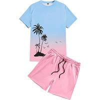 Ensemble T-shirt et short pour homme, impression numérique 3D de haute qualité, 100% coton, séchage rapide, col rond, manches courtes, service OEM personnalisé