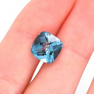 Top Grade 100% Natural <b>Bright</b> Blue Swiss Blue Topaz Loose Gemstone <b>Cushion</b> Shape Pendent Size Jewelry Making Gemstone Bulk Sale - Product Image 3