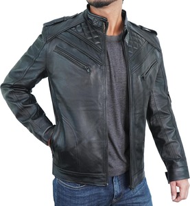 เสื้อแจ็คเก็ตหนัง2025คอโปโลผู้ชายเสื้อวินเทจสไตล์ lambskin แท้แจ็คเก็ตหนังผู้ชาย OEM - Product Image 2