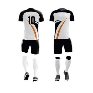 ชุดเสื้อและกางเกงฟุตบอลแบบซับลิเมชั่น ดีไซน์ล่าสุด ออกแบบเองได้ ผลิตจากโพลีเอสเตอร์ 100% ระบายอากาศได้ดี ดีไซน์ย้อนยุค สไตล์อเมริกัน - Product Image 2