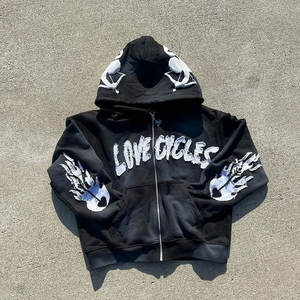 Meilleur survêtement d'hiver pour homme à manches longues, effet vieilli, délavé à l'acide, avec motif appliqué délavé, en molleton 100% coton, personnalisable, direct usine - Product Image 4