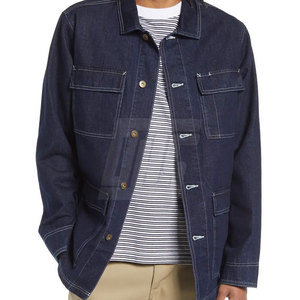 2025 Solid Color Men Winter Jacket Customized <b>Log</b> Printed Men Jeans Jacket Design Your Own Men Jeans Jacket - Product Image 2