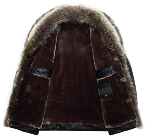 B3 באיכות גבוהה מותאם אישית מותג גברים אמיתי shearling ג 'קטים מעור פרווה מחבל פרוה פוקס פרווה מחבל מעיל עור פרווה - Product Image 3