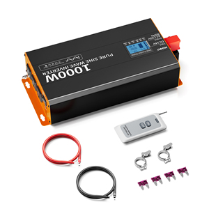 Inversor de Corriente de Onda Sinusoidal Pura de 1000W, 12V a 110V, Inversor para Auto de 24V, Enchufe Estadounidense con Control Remoto - Product Image 3