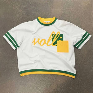 เสื้อยืดครอปตัวสั้นทรงบ็อกซี่ พิมพ์ลายปักคุณภาพสูง ไซส์ใหญ่พิเศษ สำหรับผู้ชาย ผ้าโพลีเอสเตอร์เนื้อหนา - Product Image 2