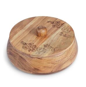 Bonito diseño de esmalte impreso de madera Hot Pot Chapati Box para el hogar Table Ware Precio al por mayor Good Chapati Box con logo Venta caliente - Product Image 4