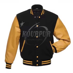 แจ็กเก็ตสีดำของผู้ชายผ้ากำมะหยี่ปักคอตตอนคอตั้งสไตล์เลตเตอร์แมนสำหรับฤดูหนาวหรูหราตามสั่ง - Product Image 5