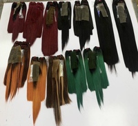 Extensions de cheveux de trame alignées par cuticule droite d'os de couleur bleue paquets de fermetures pour les femmes noires africaines-Cheveux humains de haute qualité