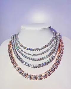 Collar de diamantes de moissanita de hip hop personalizado de alta calidad con cadena cubana para regalos para hombres - Product Image 2