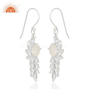 Pendiente colgante de piedra de luna de arcoíris Natural Chapado en plata y latón superventas, joyería personalizada para mujer, regalo para ella - Product Image 4