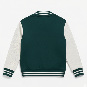 Custom Winter Polyester Fleece <b>Lined</b> Windproof Breathable Sleeves Stand Canvas Embroidered Letterman Varsity Style Jacket - Product Image 2