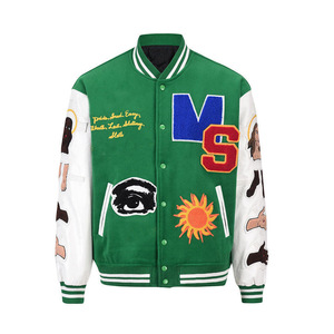 Chaquetas Varsity de Béisbol Personalizadas con Bordado de Alta Calidad, 100% Algodón, para Hombre, Mangas Largas, Chaquetas de Invierno en Venta - Product Image 1