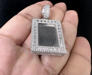 Custom <b>Memory</b> <b>Frame</b> Pendant with VVS Moissanite Diamond 925 Sterling Silver Fine Pendants & Charms - Product Image 2